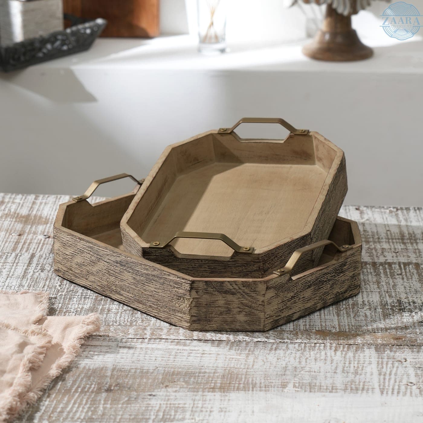 Grey-Wash Nesting Tray Set — Designer Library