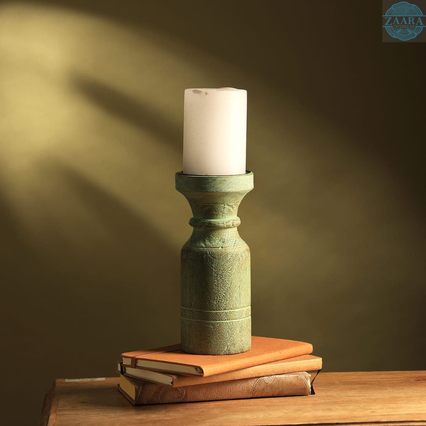 Sage Turned Candle Holder — Designer Library