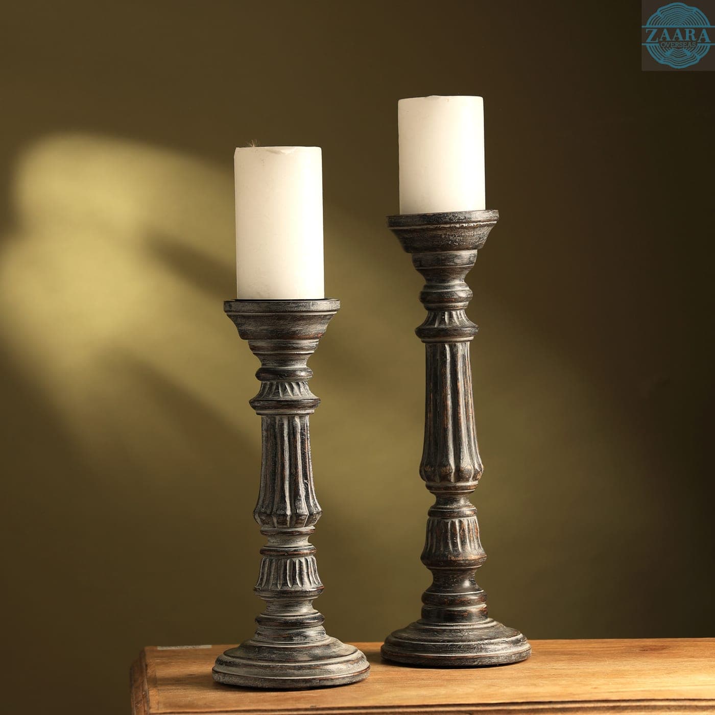 Slim Turned Candlestick Pair — Designer Library