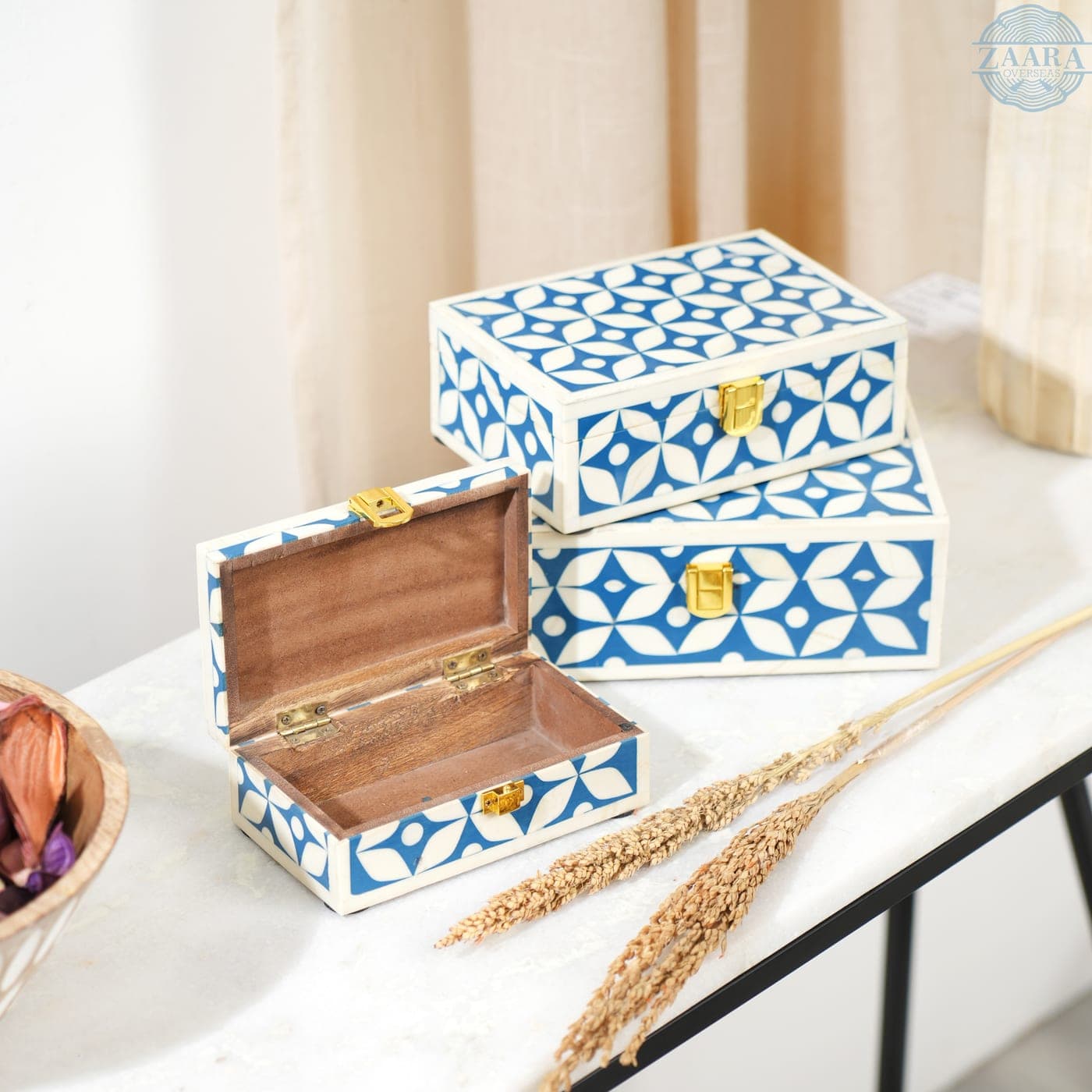 Blue Tile Keepsake Box