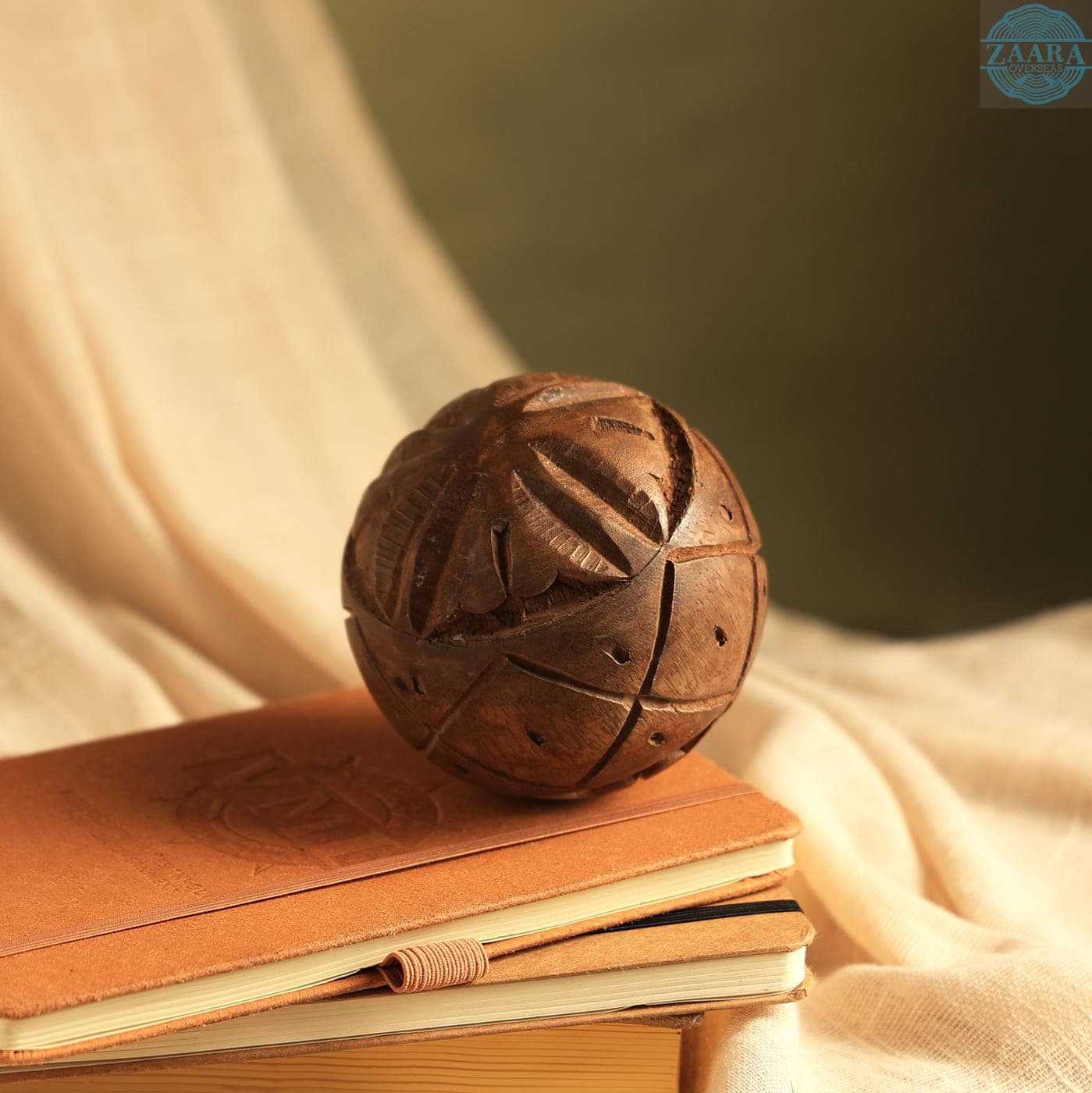 Carved Geometric Orbs, Set of Two — Designer Library