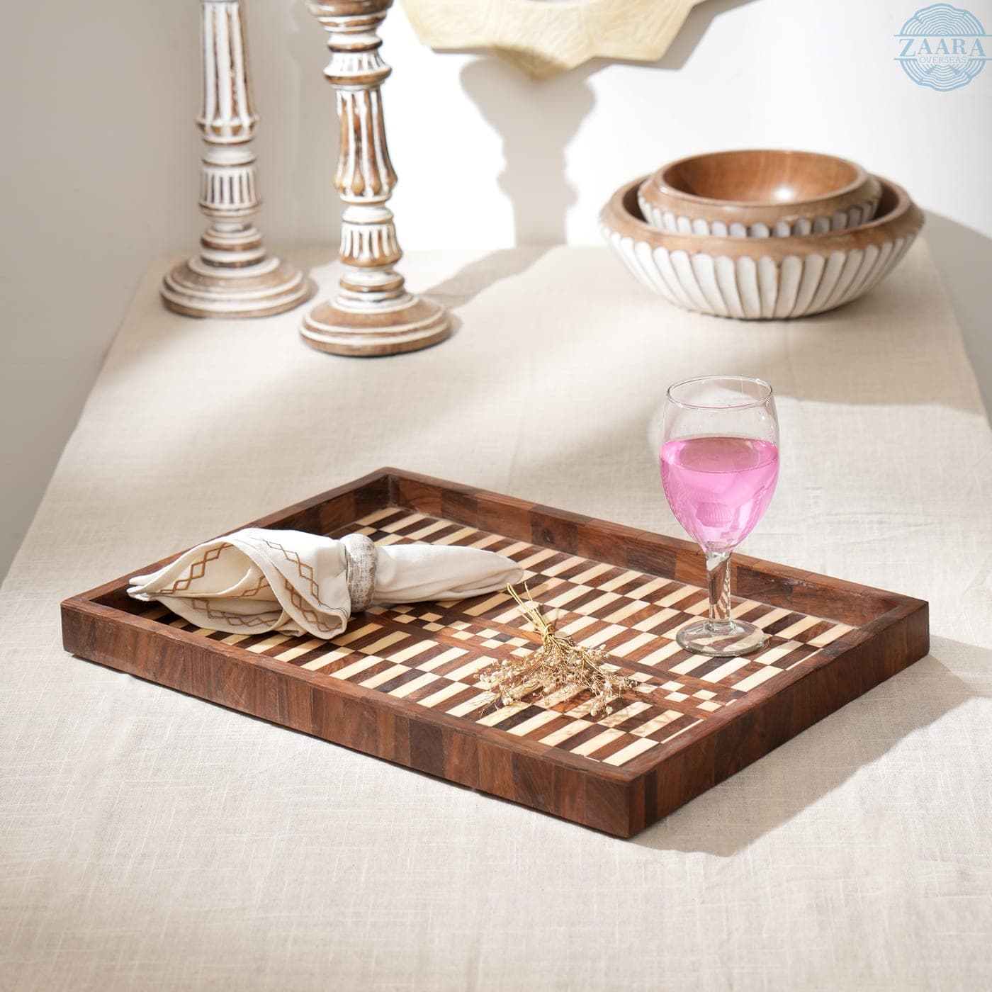 Hand-Woven Cane Serving Tray — Designer Library
